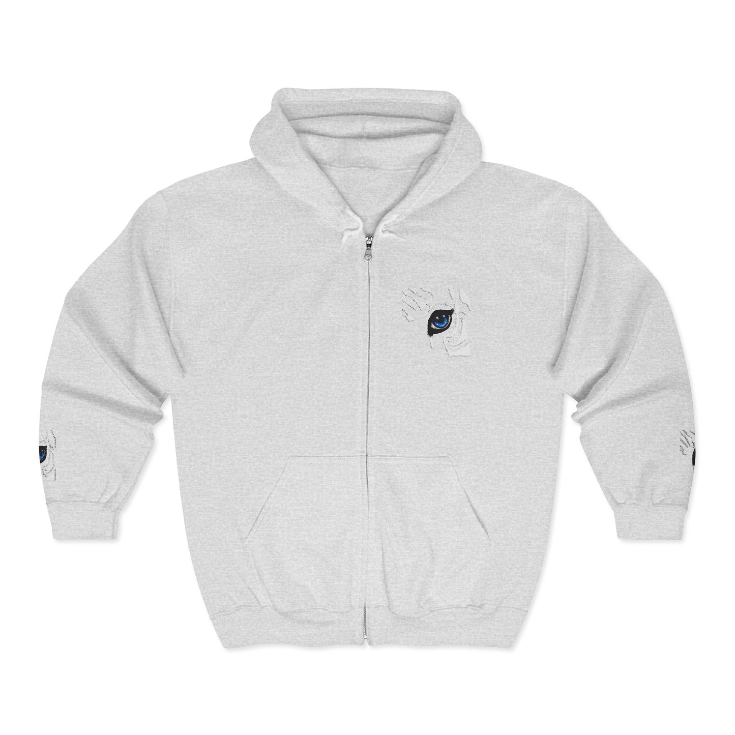 Zebra Eye Zip Hoodie — Minimal Animal Print Full-Zip Sweatshirt