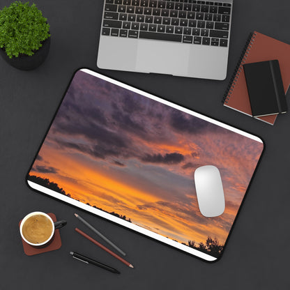 Sunset Sky Desk Mat — Vibrant Orange & Purple Desktop Mouse Pad