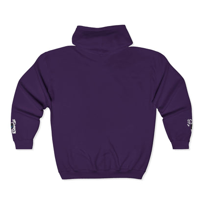 Zebra Eye Zip Hoodie — Minimal Animal Print Full-Zip Sweatshirt