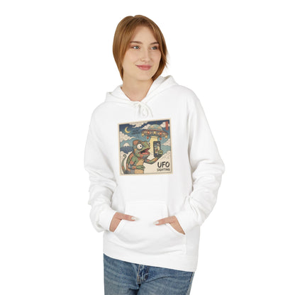 UFO Surfing Hoodie — Retro Alien Surfing Graphic Pullover