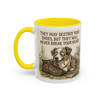Dogwalk Paw Star Accent Coffee Mug — Cute Vintage Dog Illustration, Perfect Gift for Dog Lovers (11/15 oz)