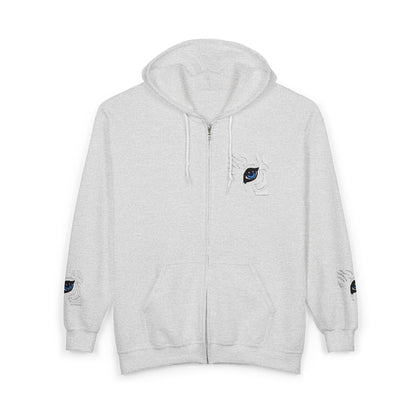 Zebra Eye Zip Hoodie — Minimal Animal Print Full-Zip Sweatshirt
