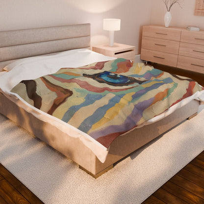 Colorful Zebra Eye Velveteen Plush Blanket