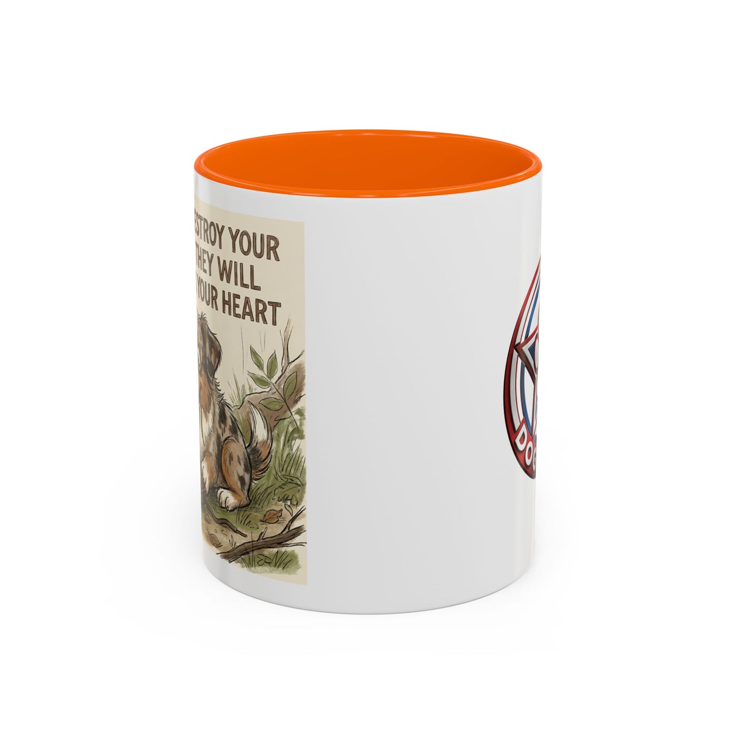 Dogwalk Paw Star Accent Coffee Mug — Cute Vintage Dog Illustration, Perfect Gift for Dog Lovers (11/15 oz)
