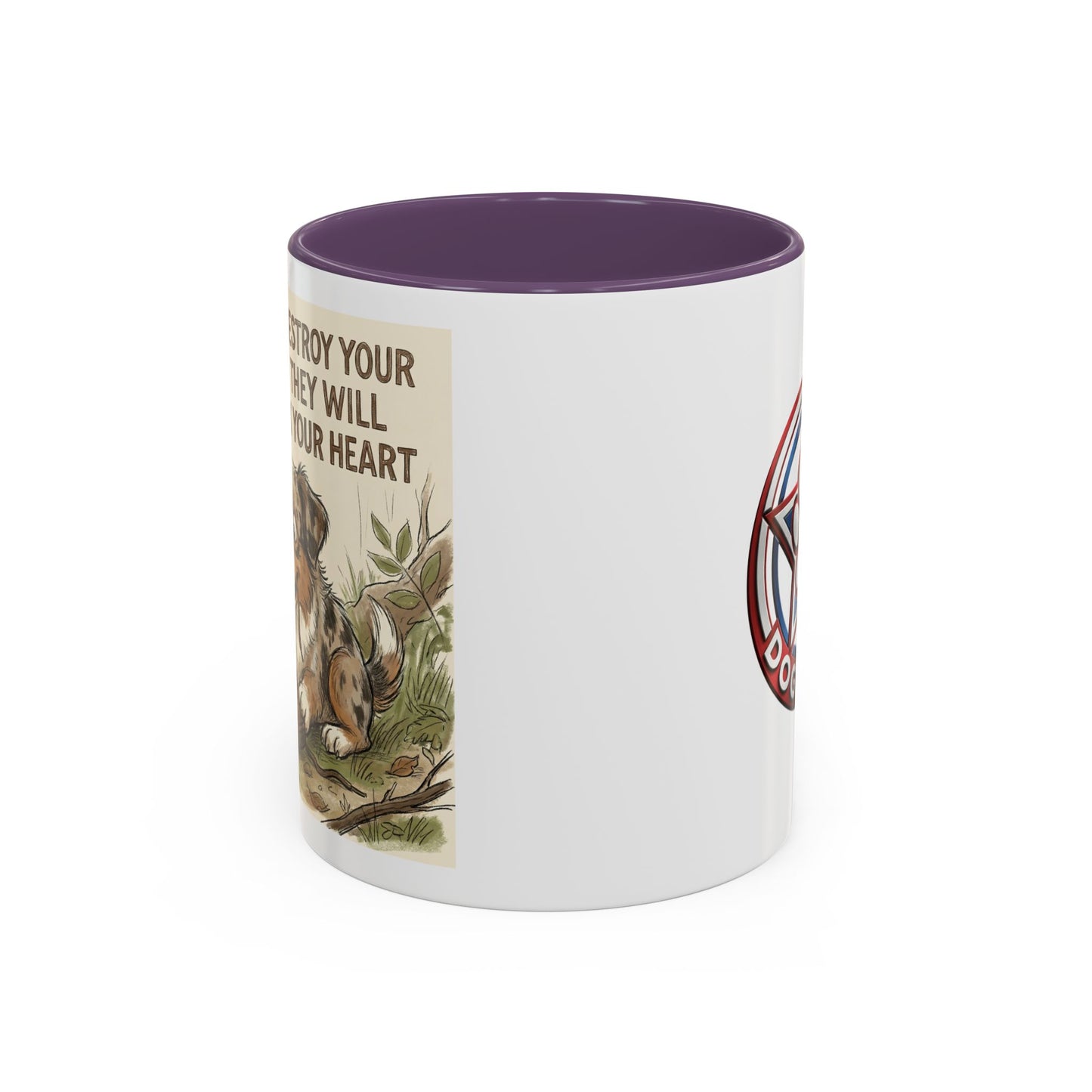 Dogwalk Paw Star Accent Coffee Mug — Cute Vintage Dog Illustration, Perfect Gift for Dog Lovers (11/15 oz)