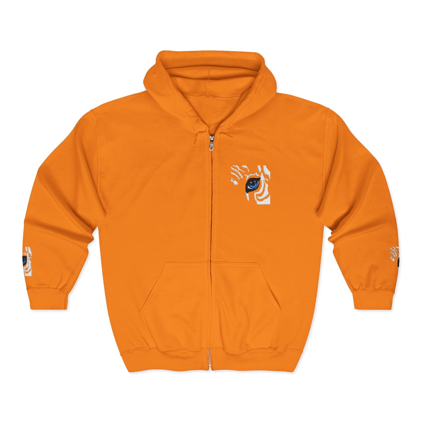Zebra Eye Zip Hoodie — Minimal Animal Print Full-Zip Sweatshirt