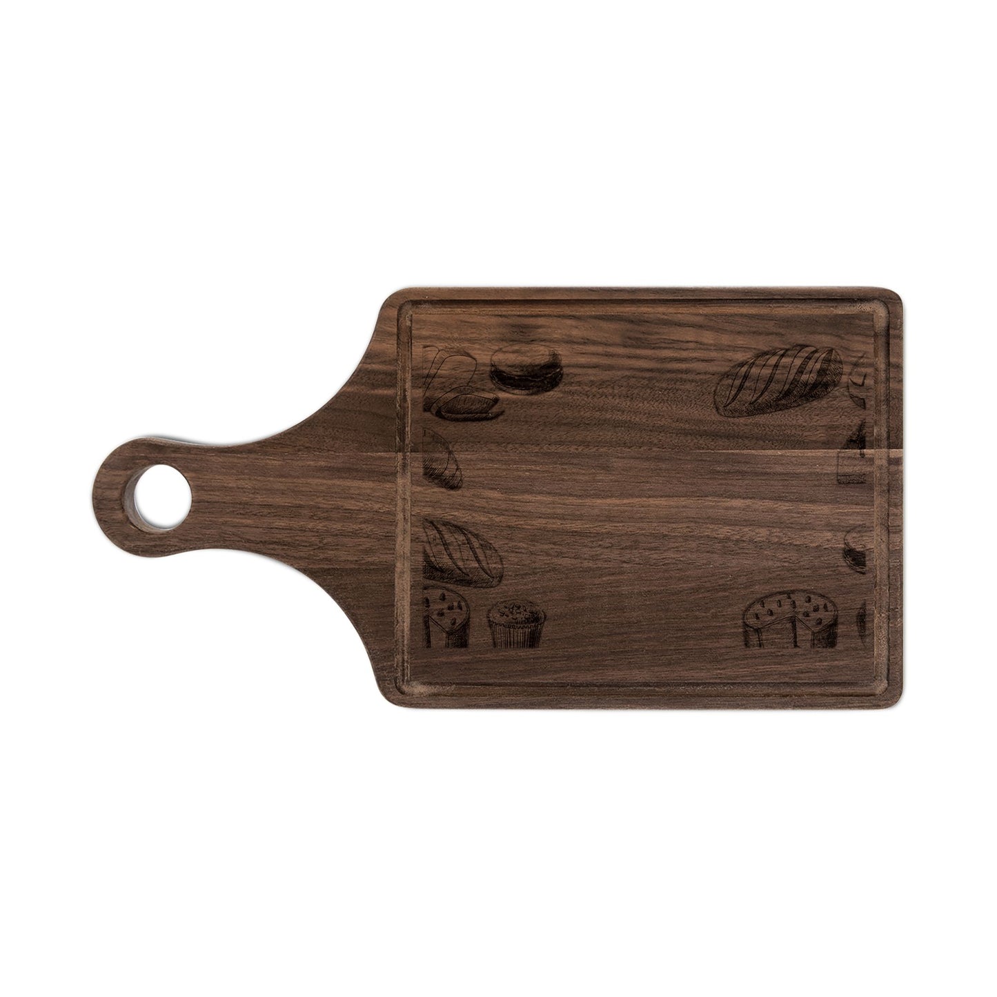 Engraved Baker's Cutting Board — Rustic Bread & Pastry Design