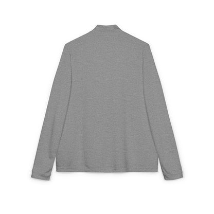Embroidered White Quarter-Zip Pullover — Minimal Eye Motif