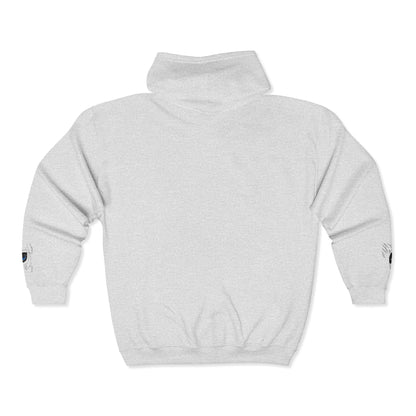Zebra Eye Zip Hoodie — Minimal Animal Print Full-Zip Sweatshirt