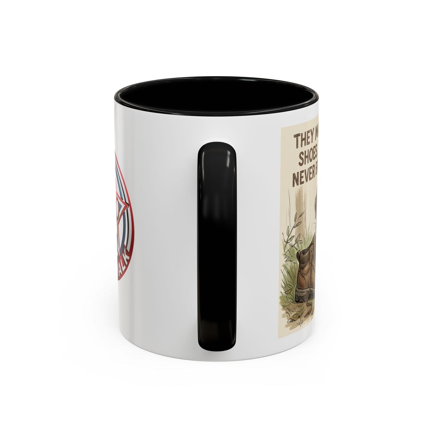 Dogwalk Paw Star Accent Coffee Mug — Cute Vintage Dog Illustration, Perfect Gift for Dog Lovers (11/15 oz)