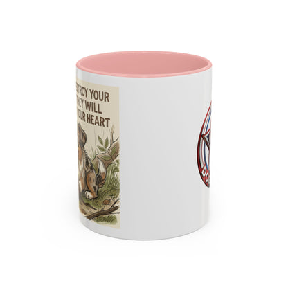 Dogwalk Paw Star Accent Coffee Mug — Cute Vintage Dog Illustration, Perfect Gift for Dog Lovers (11/15 oz)