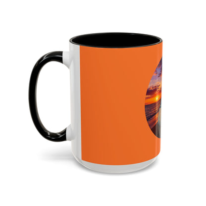Sunset Yin Yang Beach Mug — Tropical Palm Sunrise Coffee Cup (11/15oz)