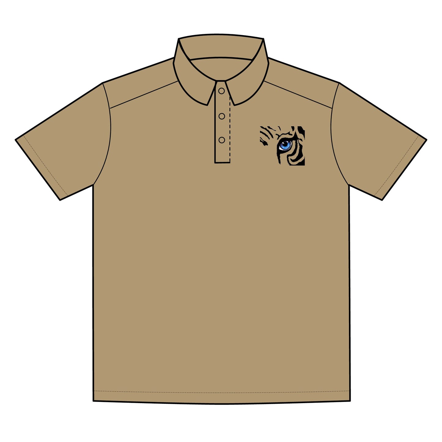 Men's Polo Shirt — Small Left-Chest Tiger Eye Logo