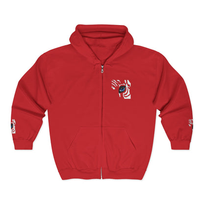 Zebra Eye Zip Hoodie — Minimal Animal Print Full-Zip Sweatshirt