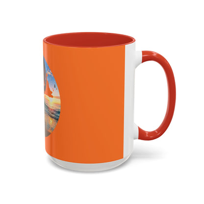 Sunset Yin Yang Beach Mug — Tropical Palm Sunrise Coffee Cup (11/15oz)
