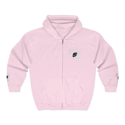 Zebra Eye Zip Hoodie — Minimal Animal Print Full-Zip Sweatshirt