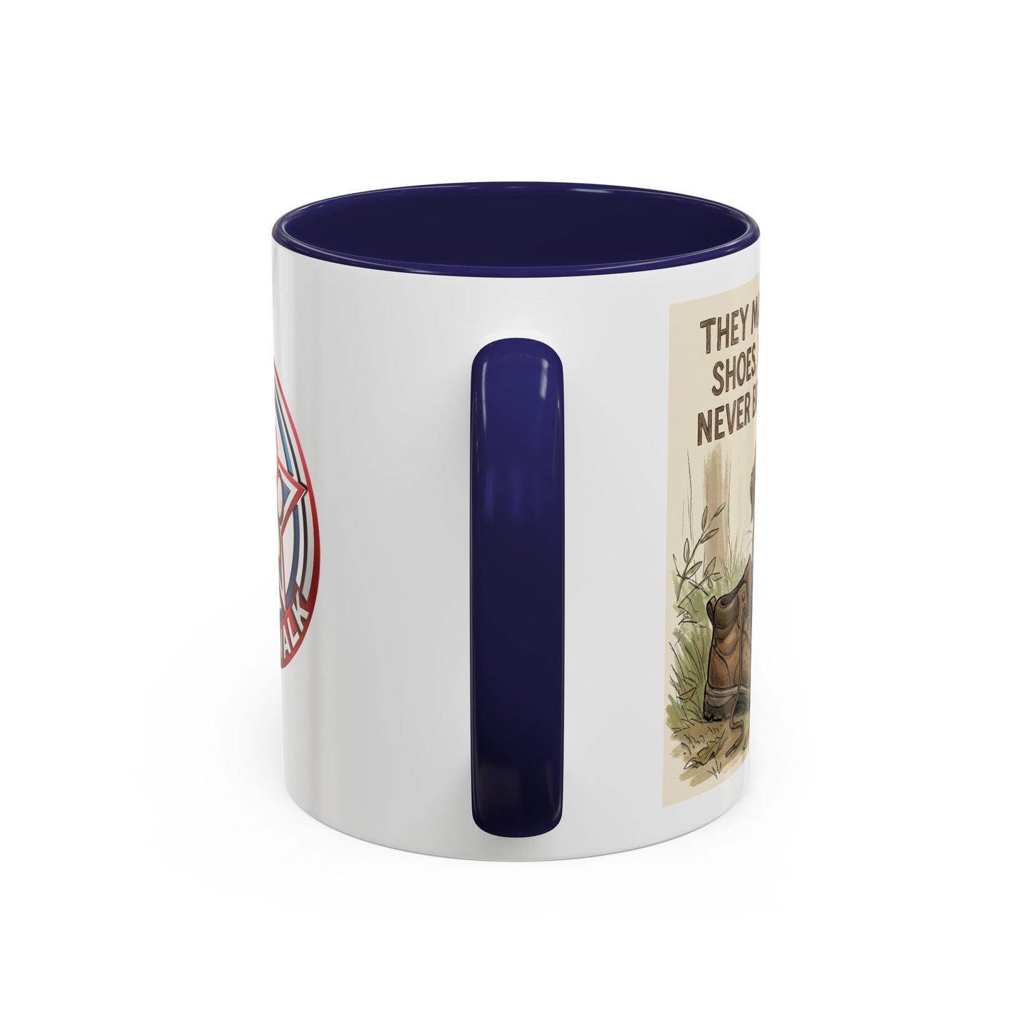 Dogwalk Paw Star Accent Coffee Mug — Cute Vintage Dog Illustration, Perfect Gift for Dog Lovers (11/15 oz)