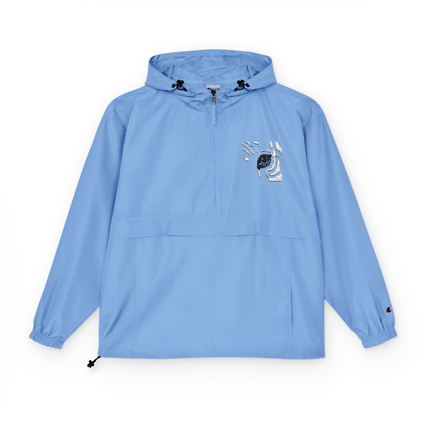 Orange Packable Anorak Jacket with Floral Koi Chest Print
