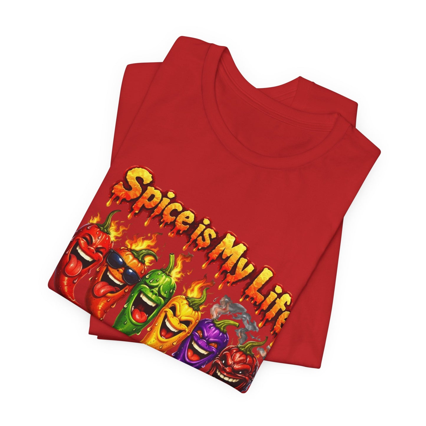 Spice Is My Life chili peppers T-Shirt | Colorful Hot Sauce Graphic