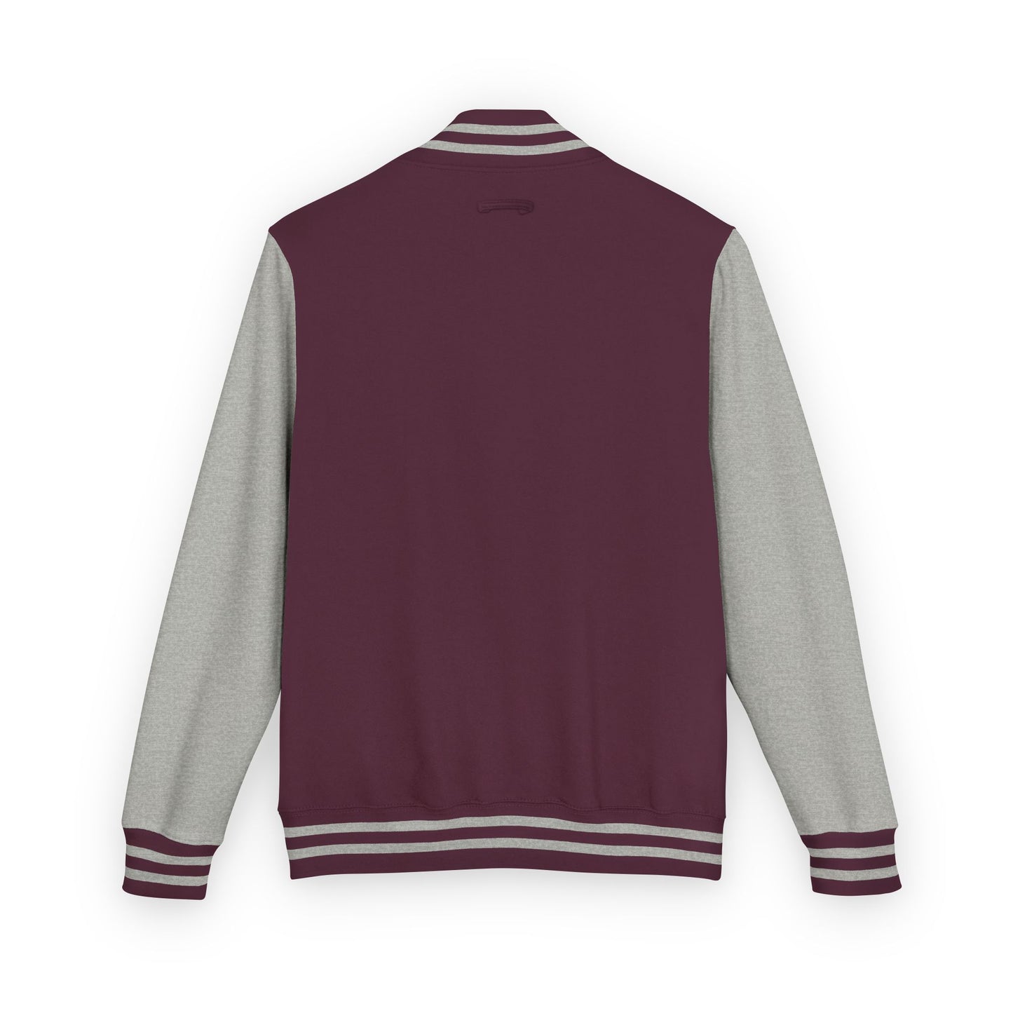 Tiger Eye Letterman Jacket — Red & White Varsity Jacket with Blue Tiger Eye Patch