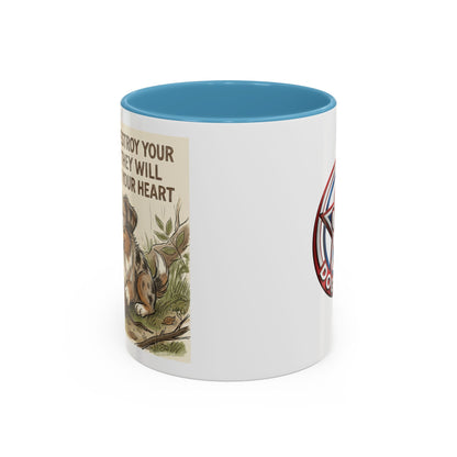 Dogwalk Paw Star Accent Coffee Mug — Cute Vintage Dog Illustration, Perfect Gift for Dog Lovers (11/15 oz)