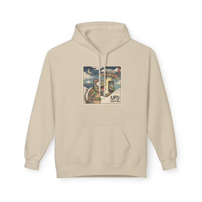 UFO Surfing Hoodie — Retro Alien Surfing Graphic Pullover