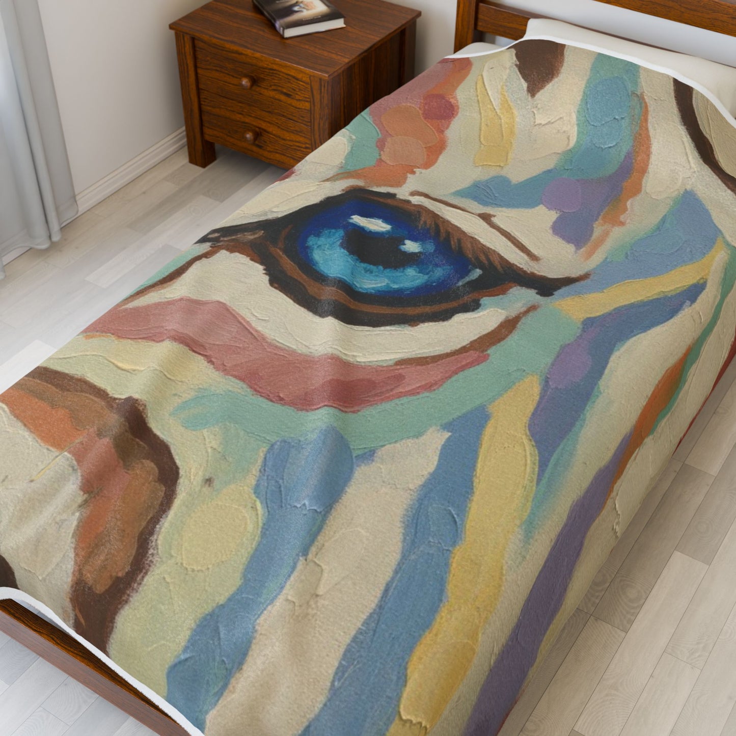 Colorful Zebra Eye Velveteen Plush Blanket