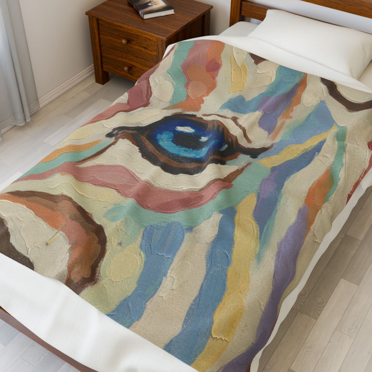 Colorful Zebra Eye Velveteen Plush Blanket