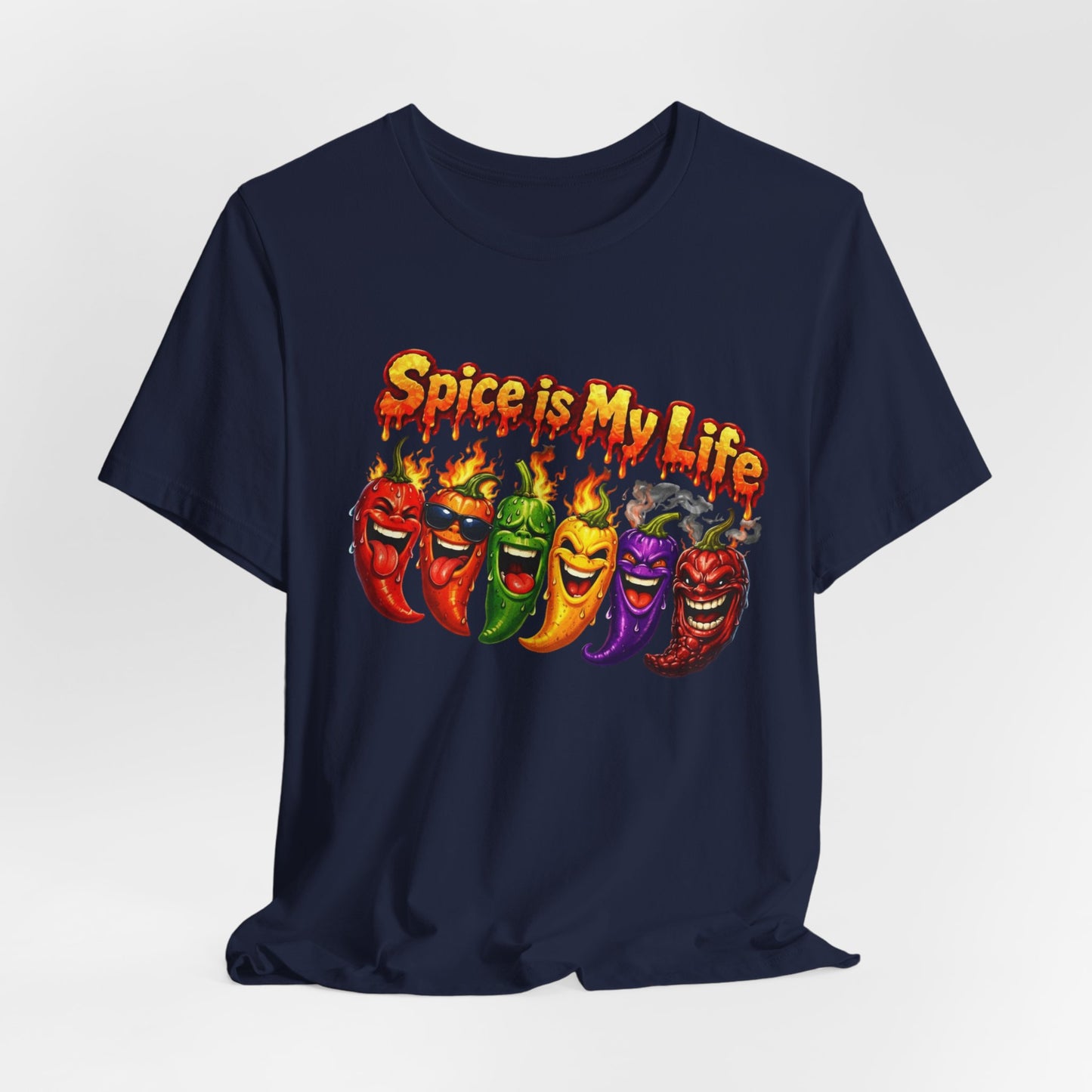 Spice Is My Life chili peppers T-Shirt | Colorful Hot Sauce Graphic