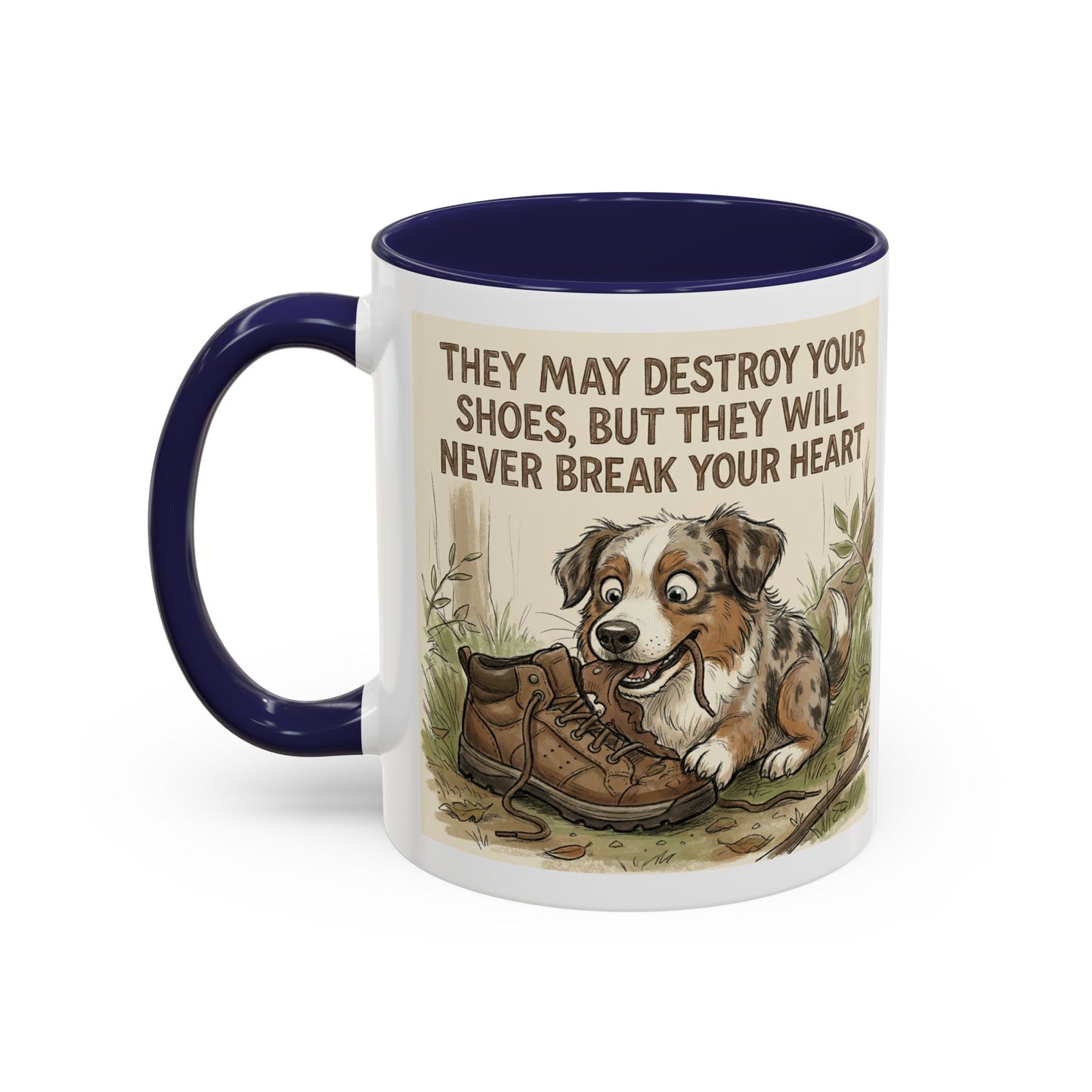 Dogwalk Paw Star Accent Coffee Mug — Cute Vintage Dog Illustration, Perfect Gift for Dog Lovers (11/15 oz)