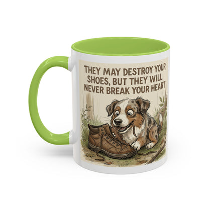 Dogwalk Paw Star Accent Coffee Mug — Cute Vintage Dog Illustration, Perfect Gift for Dog Lovers (11/15 oz)
