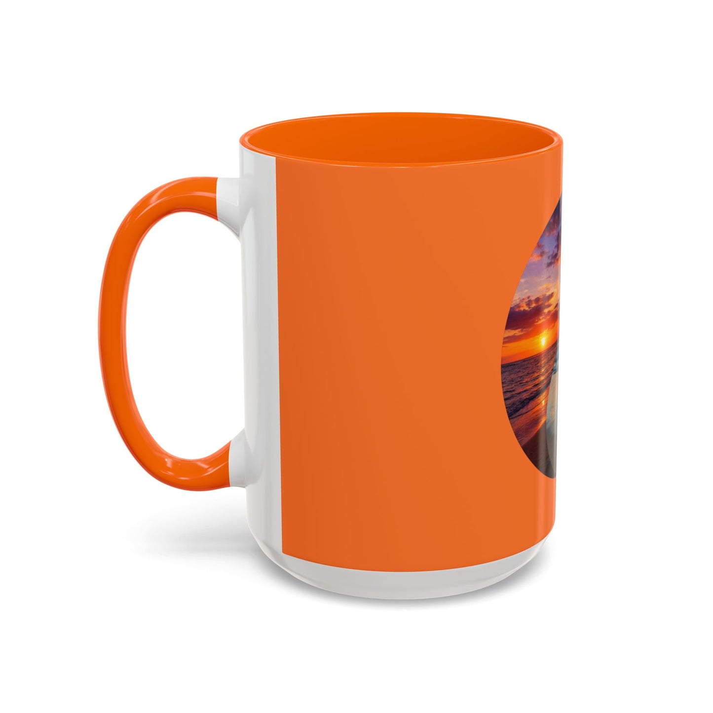 Sunset Yin Yang Beach Mug — Tropical Palm Sunrise Coffee Cup (11/15oz)