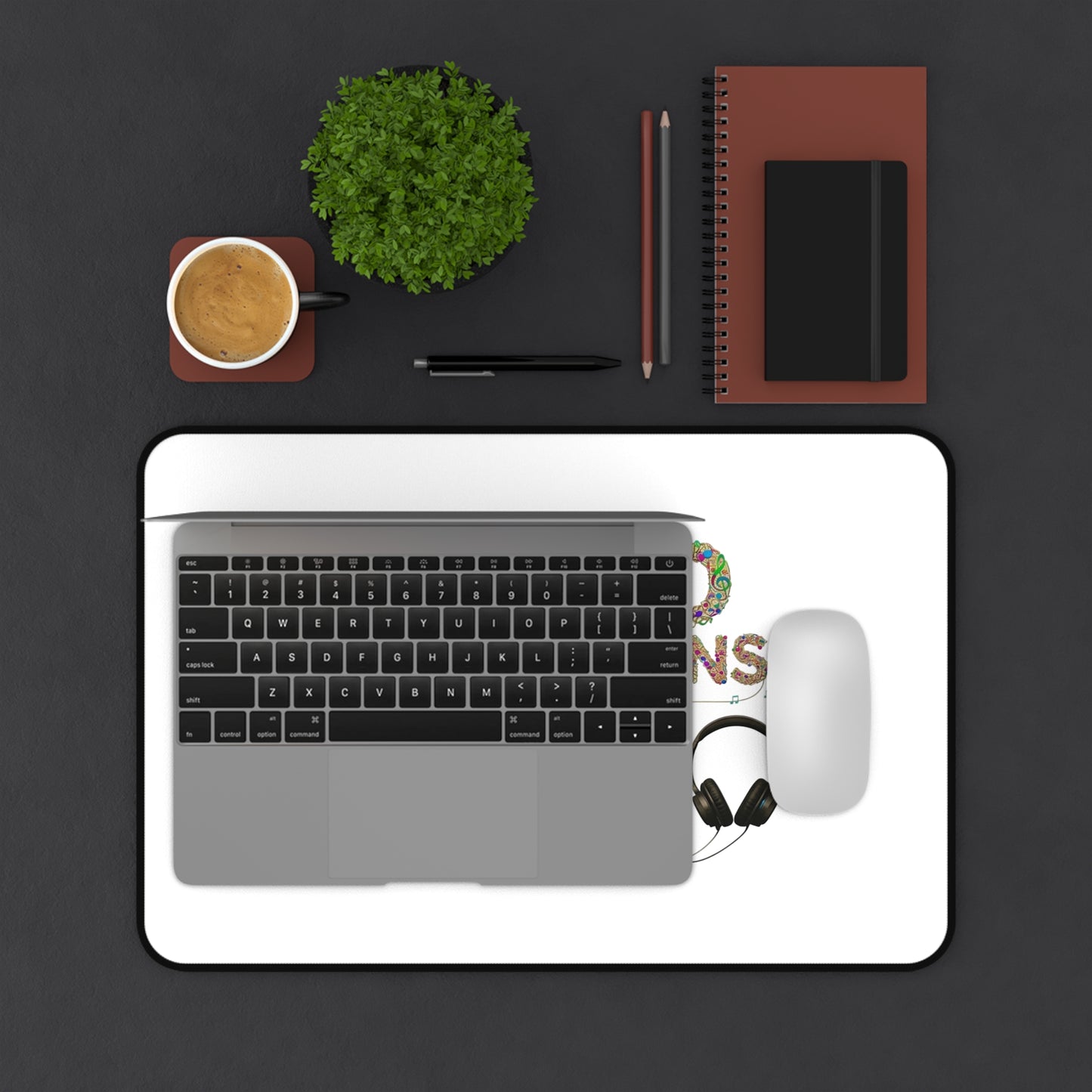 Desk Mat — "Sound Generations" Retro Music Gear Gaming/Work Desk Pad