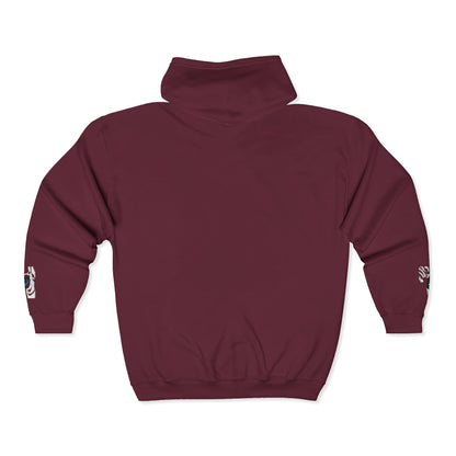 Zebra Eye Zip Hoodie — Minimal Animal Print Full-Zip Sweatshirt
