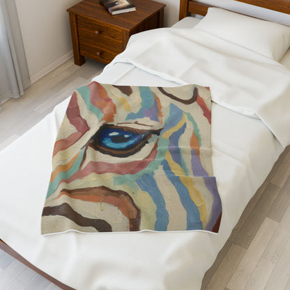 Colorful Zebra Eye Velveteen Plush Blanket