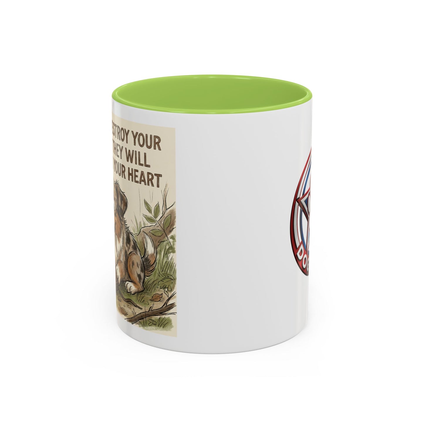 Dogwalk Paw Star Accent Coffee Mug — Cute Vintage Dog Illustration, Perfect Gift for Dog Lovers (11/15 oz)