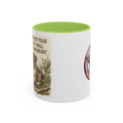 Dogwalk Paw Star Accent Coffee Mug — Cute Vintage Dog Illustration, Perfect Gift for Dog Lovers (11/15 oz)