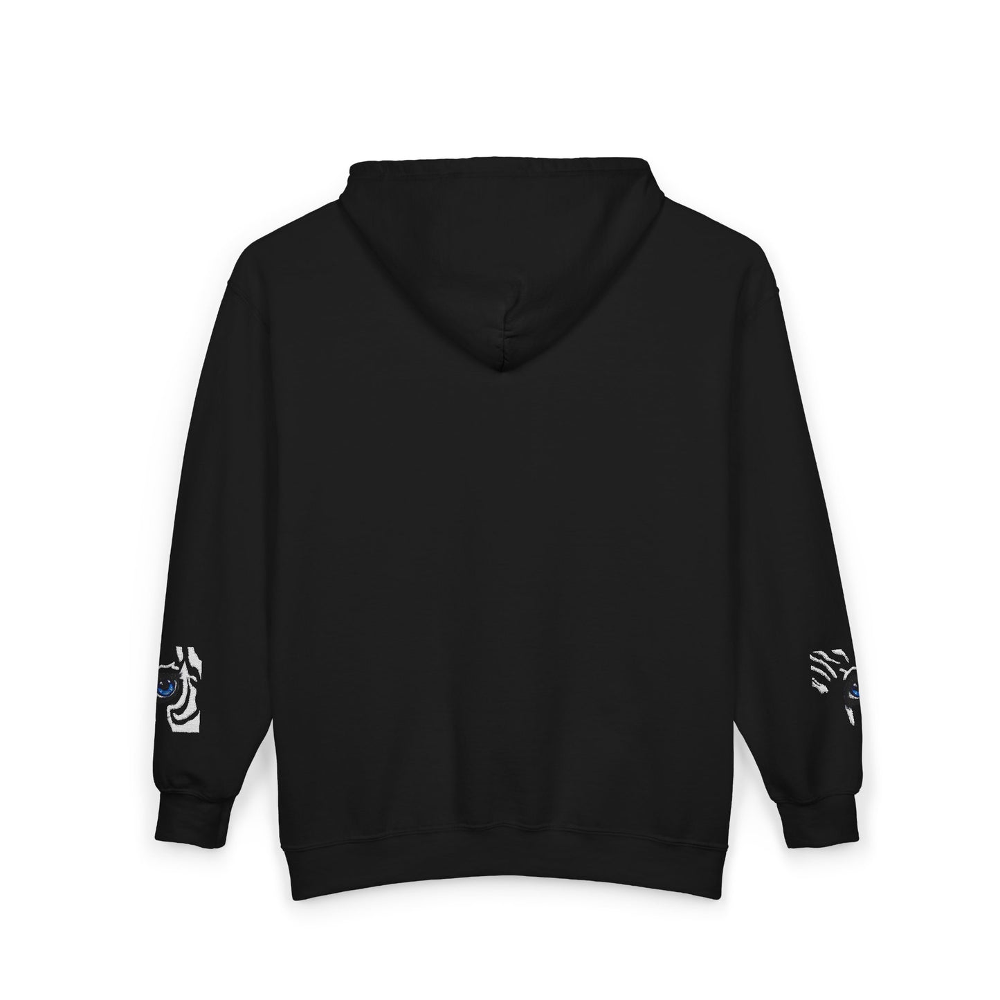 Zebra Eye Zip Hoodie — Minimal Animal Print Full-Zip Sweatshirt