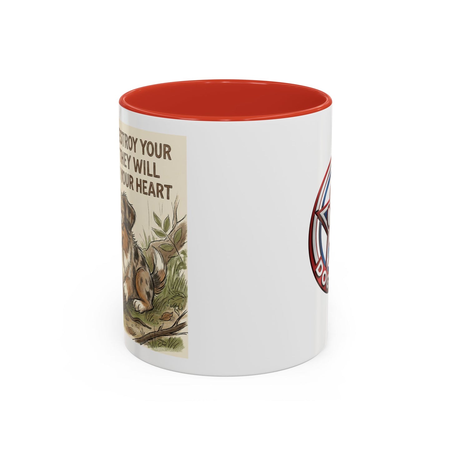 Dogwalk Paw Star Accent Coffee Mug — Cute Vintage Dog Illustration, Perfect Gift for Dog Lovers (11/15 oz)