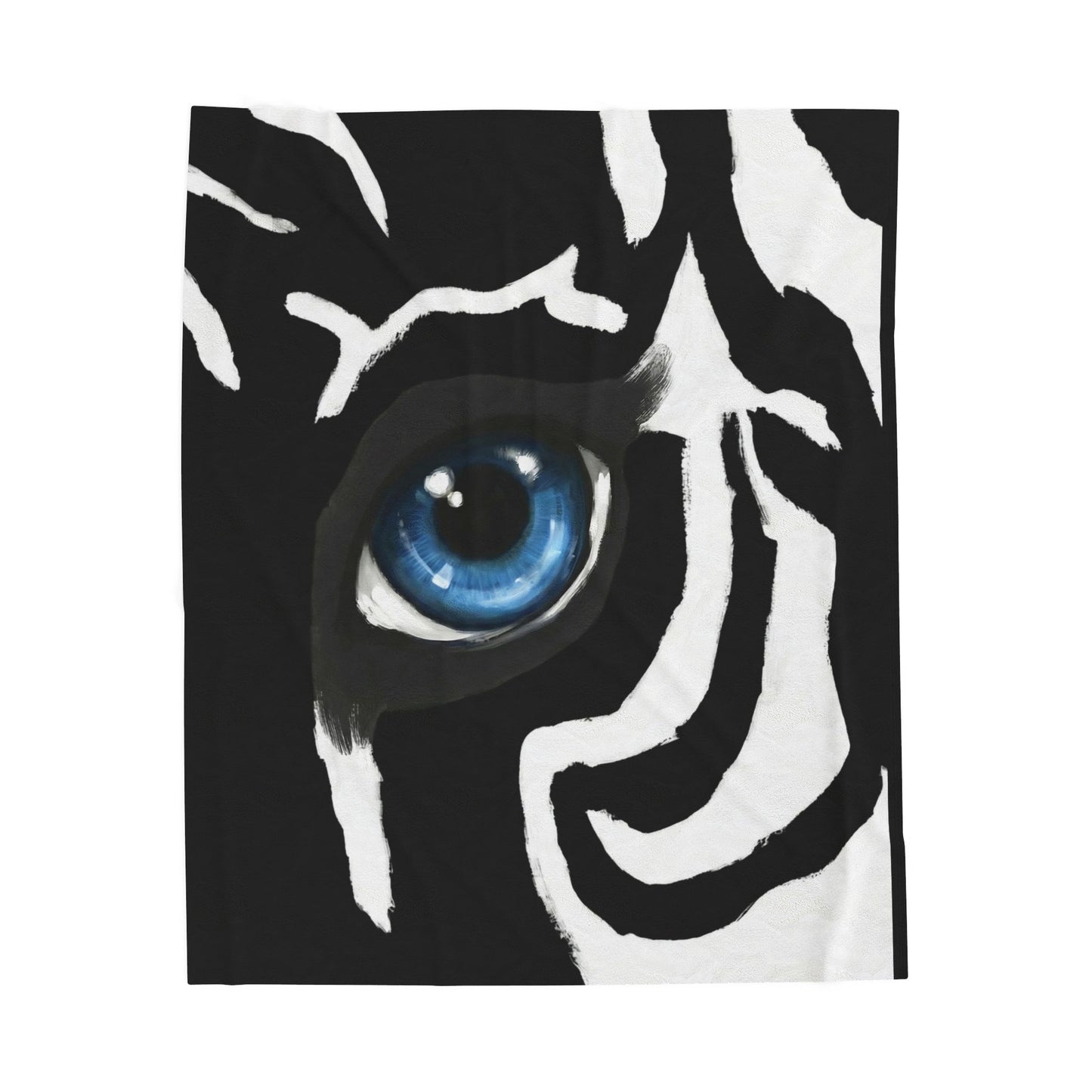 Blue Eye Zebra Velveteen Plush Blanket