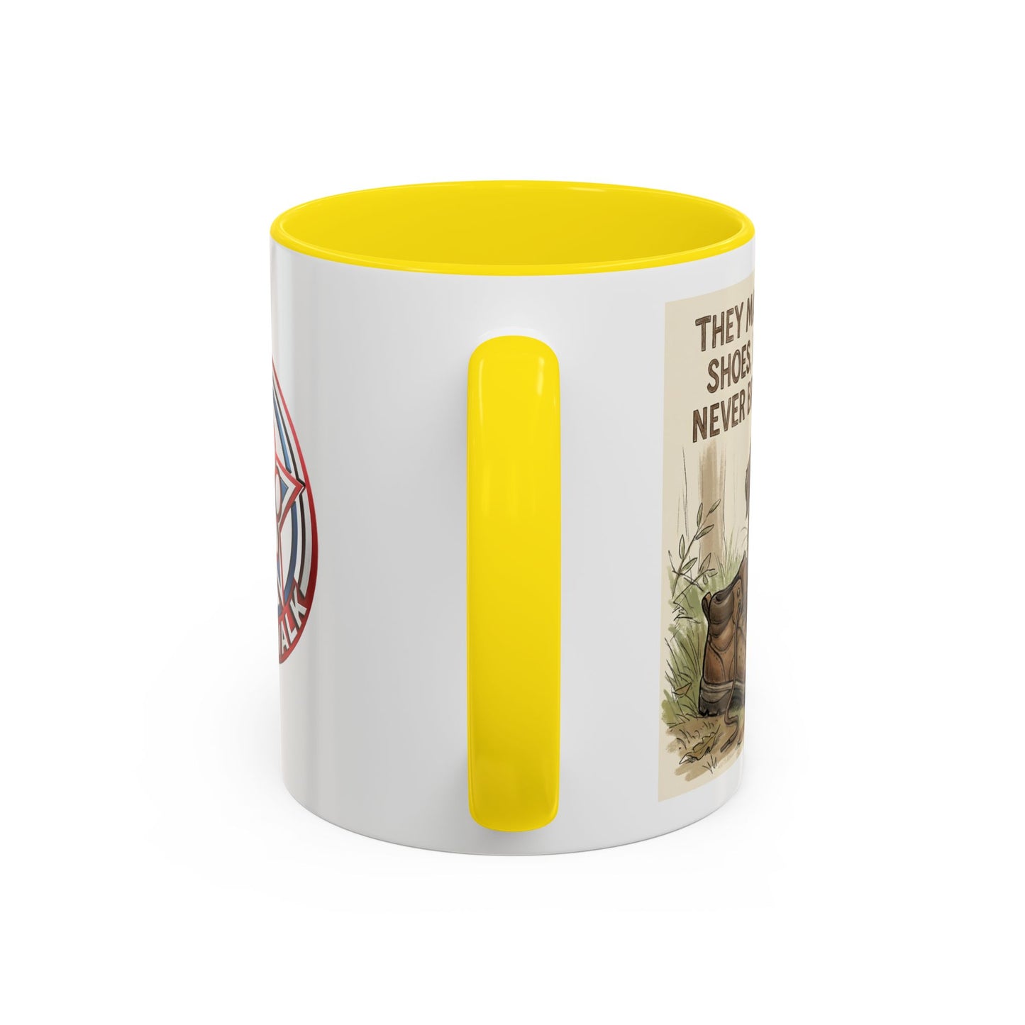 Dogwalk Paw Star Accent Coffee Mug — Cute Vintage Dog Illustration, Perfect Gift for Dog Lovers (11/15 oz)
