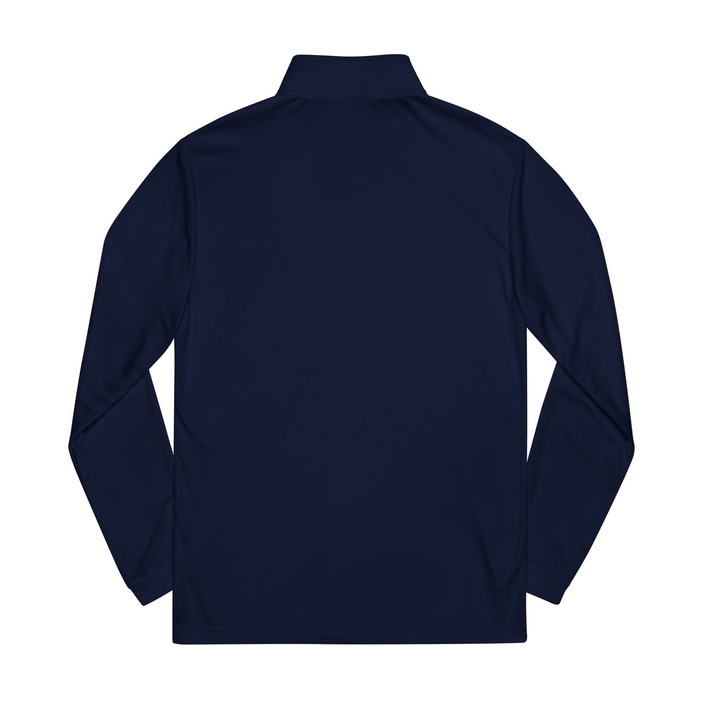 Embroidered White Quarter-Zip Pullover — Minimal Eye Motif