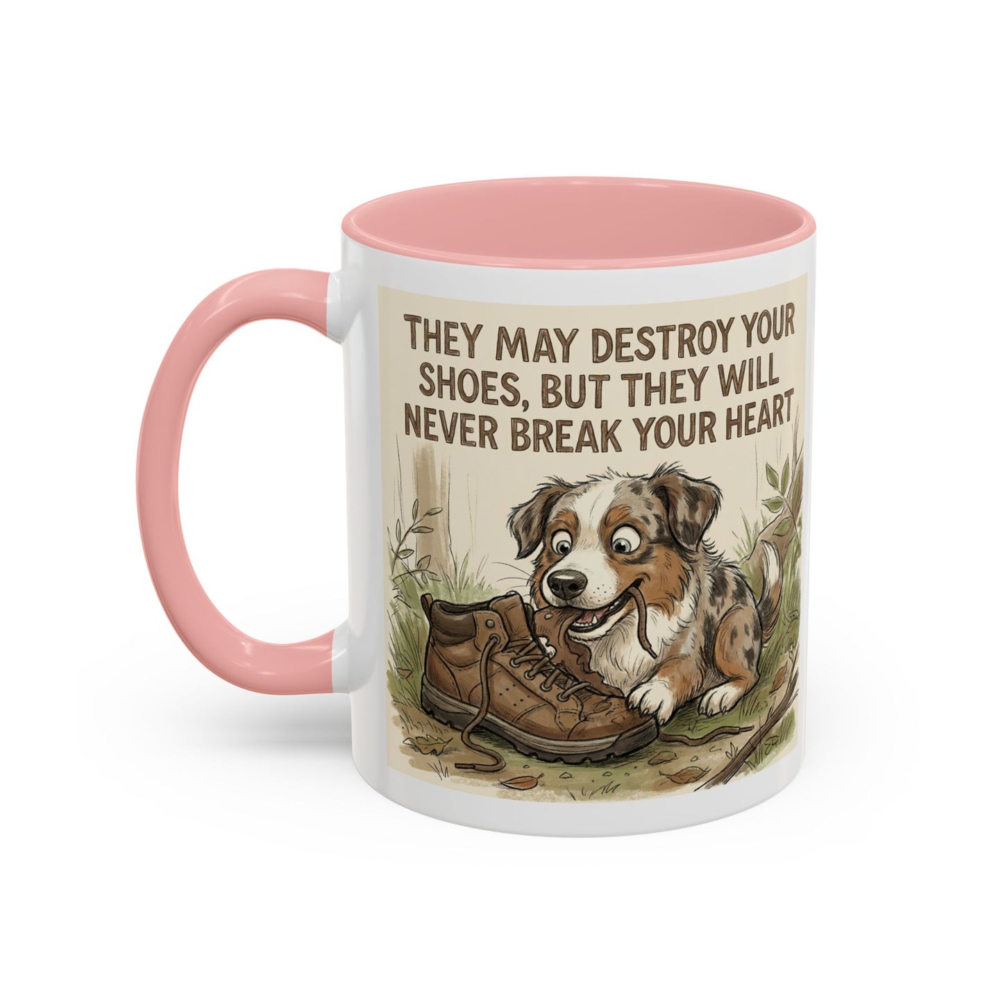 Dogwalk Paw Star Accent Coffee Mug — Cute Vintage Dog Illustration, Perfect Gift for Dog Lovers (11/15 oz)