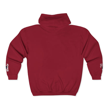 Zebra Eye Zip Hoodie — Minimal Animal Print Full-Zip Sweatshirt