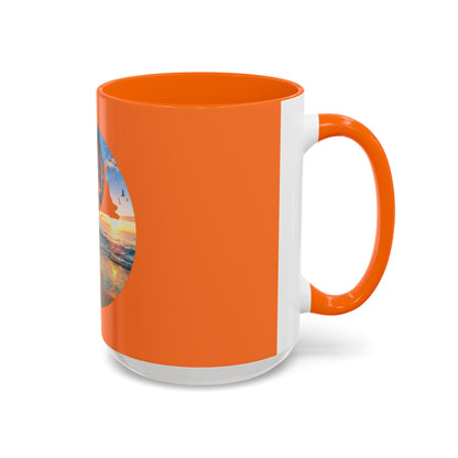 Sunset Yin Yang Beach Mug — Tropical Palm Sunrise Coffee Cup (11/15oz)