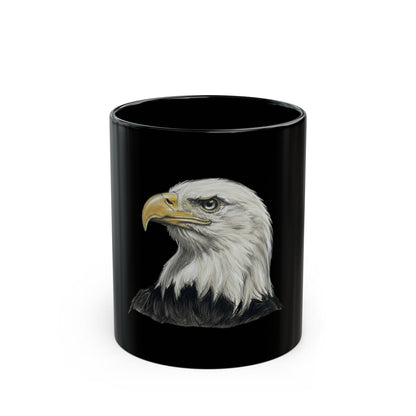 Bald Eagle Portrait Mug — Black Ceramic Coffee Cup (11oz/15oz)