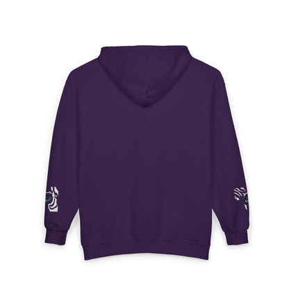 Zebra Eye Zip Hoodie — Minimal Animal Print Full-Zip Sweatshirt