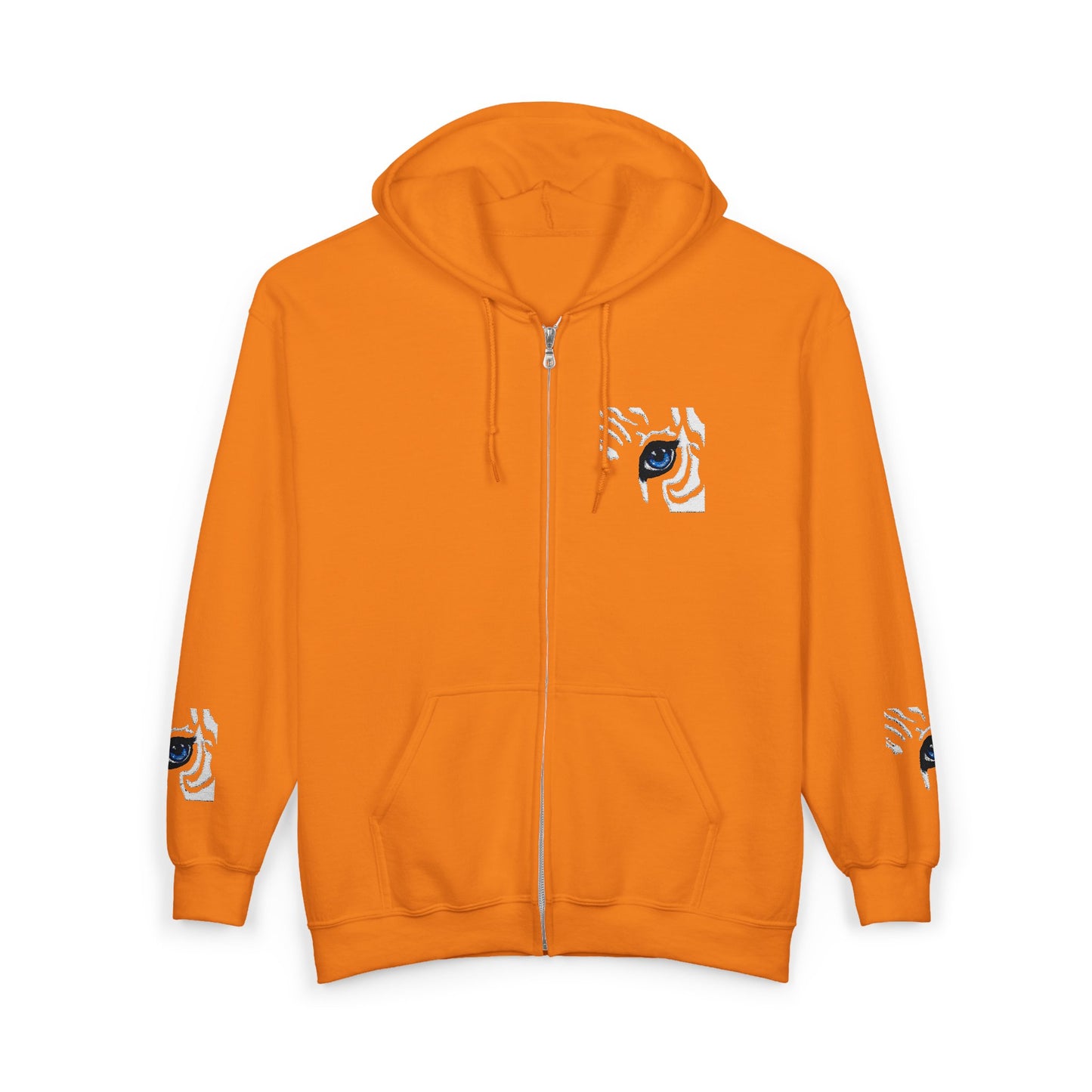 Zebra Eye Zip Hoodie — Minimal Animal Print Full-Zip Sweatshirt