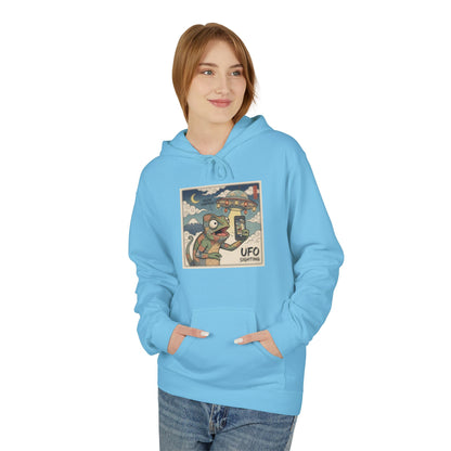 UFO Surfing Hoodie — Retro Alien Surfing Graphic Pullover